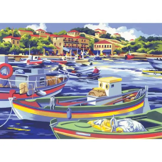 Royal Langnickel&reg; Mediterranean Fishing Boats Painting by Numbers Kit {1}