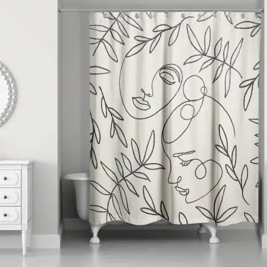 Botanical Faces 71" x 74" Shower Curtain {3}