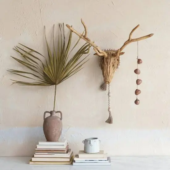 Hello Honey® 11.75" Natural Teakwood Root Deer Head Wall Art {6}