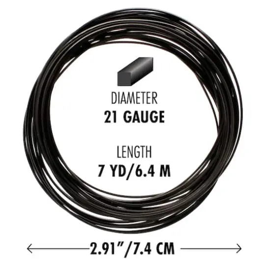 The Beadsmith&reg; Wire Elements&trade; 21 Gauge Tarnish Resistant Square Soft Temper Wire, 7yd. Black {6}