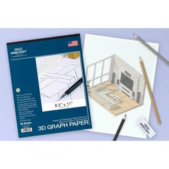 Pro Art&reg; Acid-Free 3D Graph Paper, 8.5" x 11" {5}