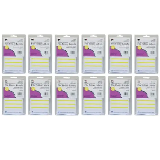 Charles Leonard Yellow File Folder Labels, 12 Packs of 248 {1}