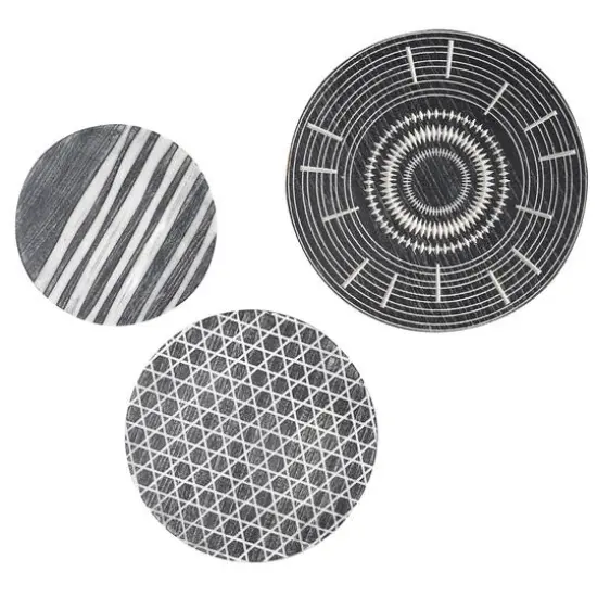 American Art Décor™ 3-Piece Dark Gray Contemporary Round 3-Piece Wall Décor Set {7}