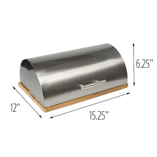 Honey Can Do Stainless Steel Bread Box with Bamboo Cutting Board {7}