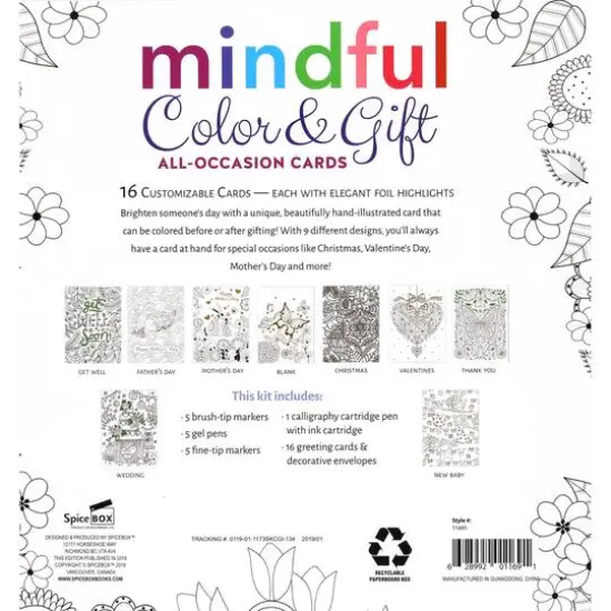 SpiceBox Sketch Plus Mindful Color & Gift All Occasion Cards Kit {4}