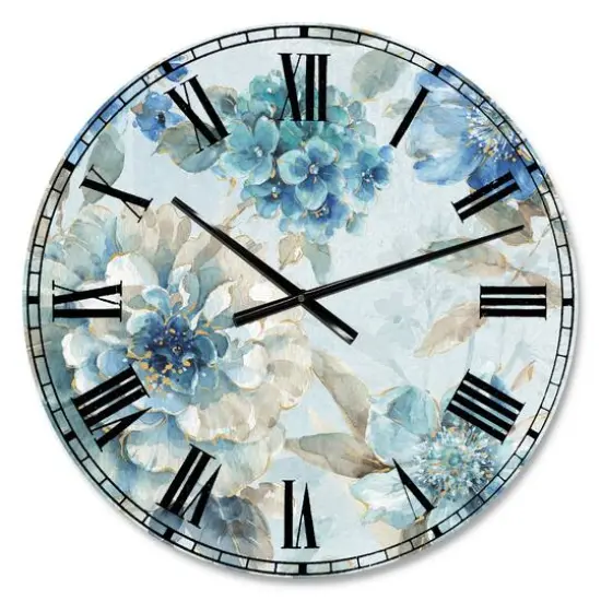Designart 'Indigold Watercolor Lovely Bird Iv Traditional Wall Clock {1}
