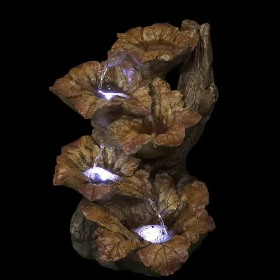 22" LED Wood Design Outdoor Garden Water Fountain {4}