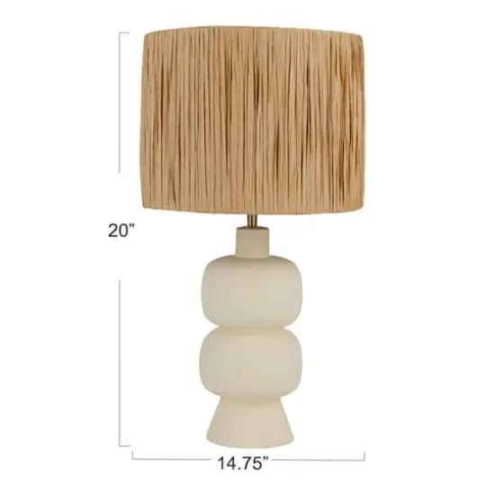 Hello Honey&reg; 20" White & Natural Coastal Charm Stoneware Table Lamp, 2ct. {11}