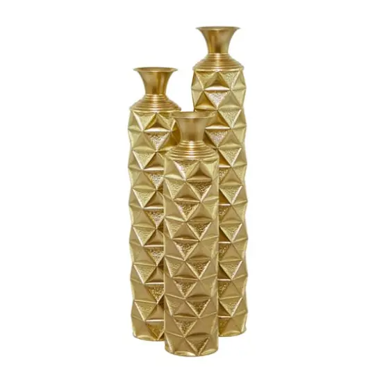 Gold Metal Glam Vase, Set of 3" 34", 29", 25" {3}