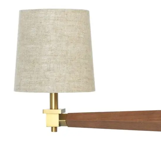 Hello Honey&reg; 37.5" Wood & Metal Chandelier with Linen Shades {7}