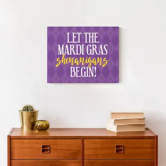 Let Shenanigans Begin Mardi Gras Canvas Wall Art {5}