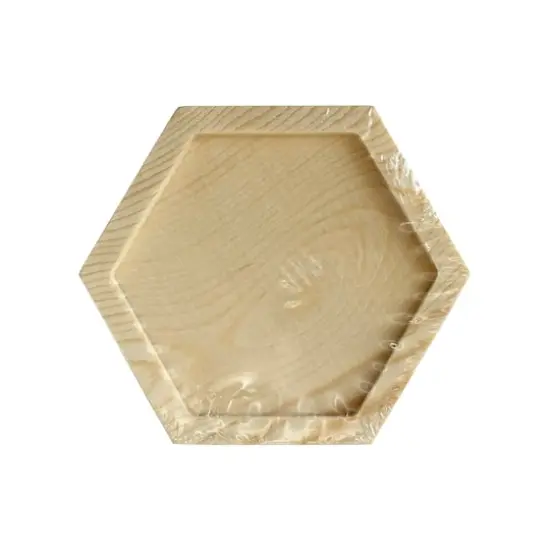 Hexagon Welled Pinewood Coasters, 4ct. by Make Market&reg; {3}