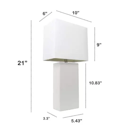 Lalia Home Lexington 21" Leather Home D&eacute;cor Table Lamp White {4}