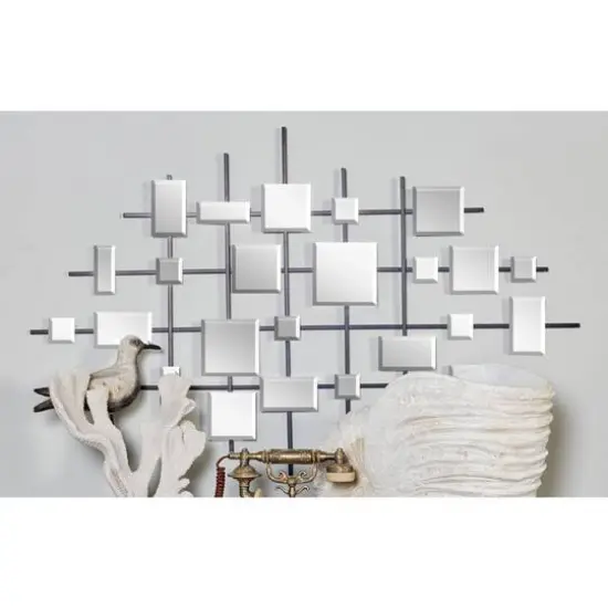 Clear Glam Abstract Metal Mirror Wall D&eacute;cor {11}