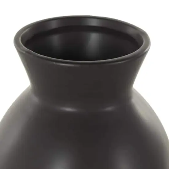 7.75" Black Ceramic Minimalistic Vase {6}