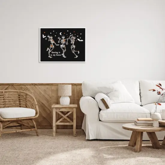 Stupell Industries 24" x 30" Dancing is in My Bones Skeletons White Framed Gicl&eacute;e Art {3}