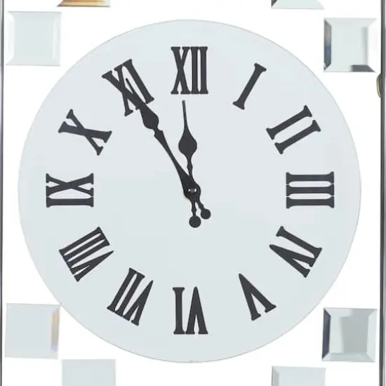 42" Silver Stainless Steel Glam Wall Clock {3}