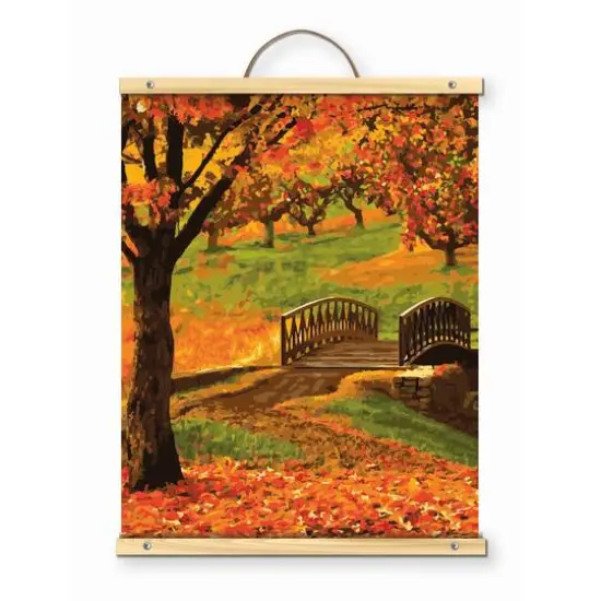 16" x 20" Fall Bridge Paint-by-Number Kit with Wood Display Hanger by Artist's Loft&reg; {1}