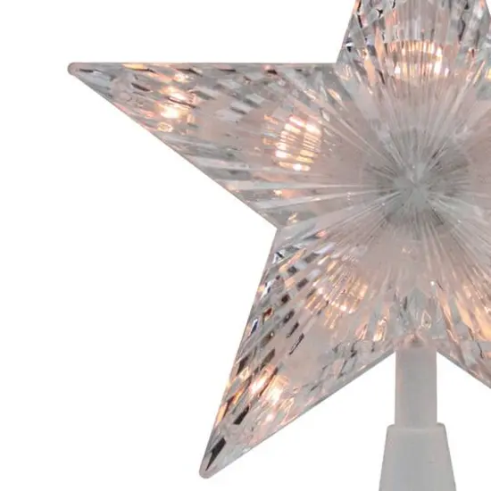 7.5" Clear & White 5-Point Star Tree Topper {6}