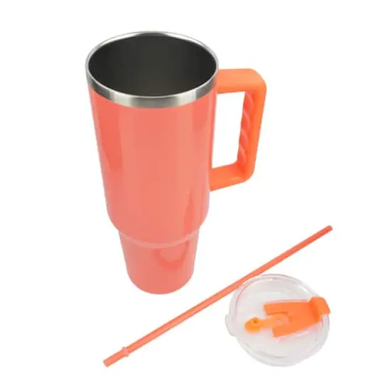 40oz. Neon Stainless Steel Insulated Tumbler by Celebrate It™ Coral {3}