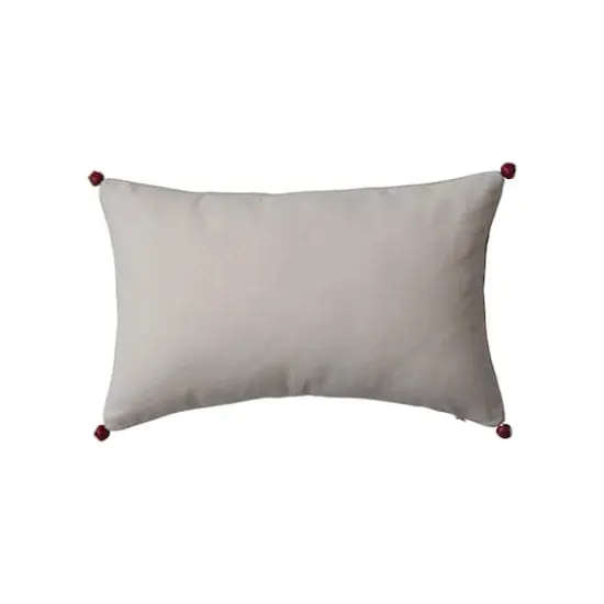 Hello Honey&reg; 6" Red Joy Appliqu&eacute; Woven Cotton Lumbar Pillow with Jingle Bells {4}