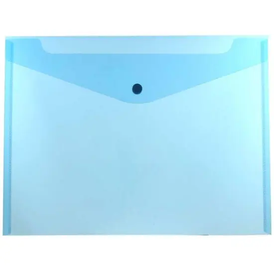 JAM Paper 9.75" x 13" Plastic Snap Closure Envelopes, 12ct. Blue {1}