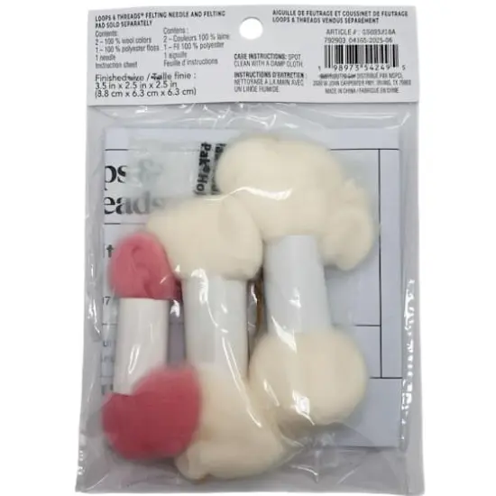 Christmas Pink & White Ball with Bow Felting Kit by Loops & Threads® {6}