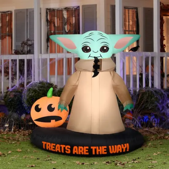 Airblown&reg; 5.5ft. Inflatable The Child with Jack-O-Lantern Treats Are The Way Halloween Decoration {3}