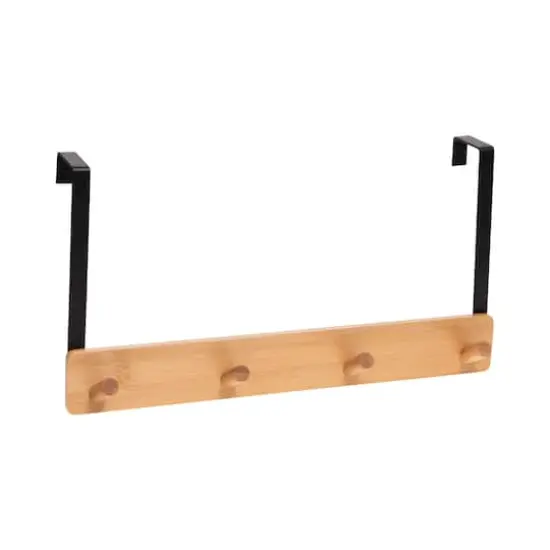 Simplify Black Over the Door Bamboo 4 Hook {1}