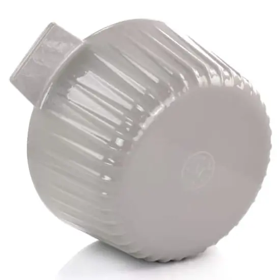 Martha Stewart 5qt. Warm Gray Enameled Embossed Stripe Cast Iron Dutch Oven with Lid {4}