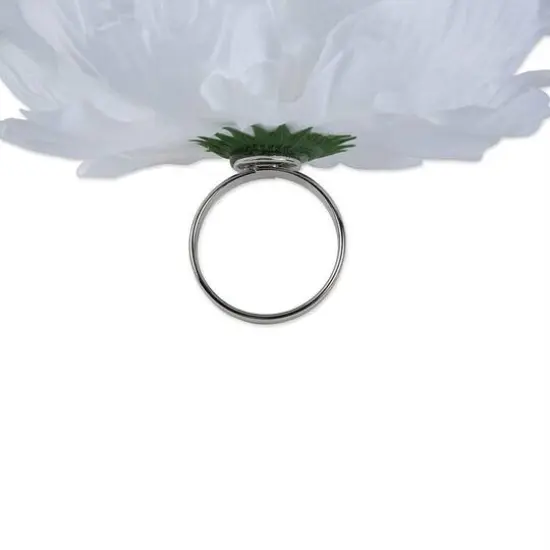DII&reg; Peony Napkin Rings, 4ct. White {7}