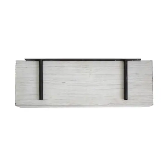 Small Whitewashed Wood Floating Wall Shelf {5}