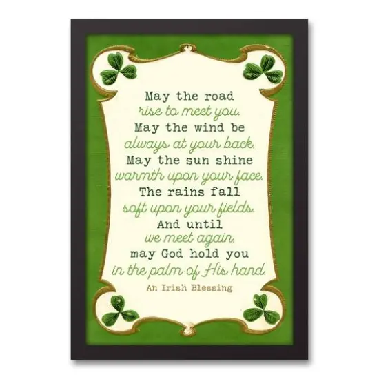 Bordered Irish Blessing Black Framed Canvas {1}