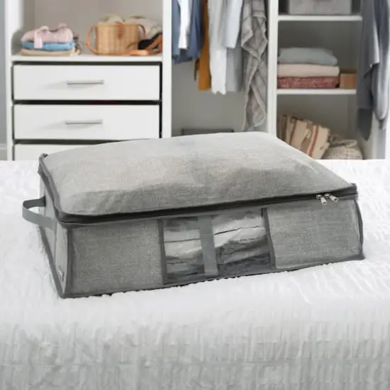 Simplify Heather Gray 2-in-1 Under The Bed Vacuum Storage Bag & Tote {6}