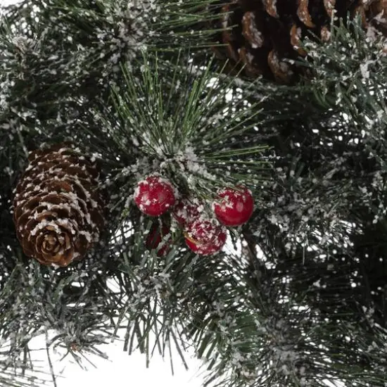 Glitzhome&reg; 24" LED Glittered Pinecone Christmas Wreath {6}