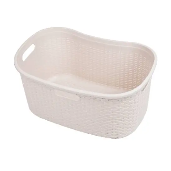 Mind Reader 40L Ventilated Laundry Basket with Cut Out Handles, 2ct. Ivory {6}