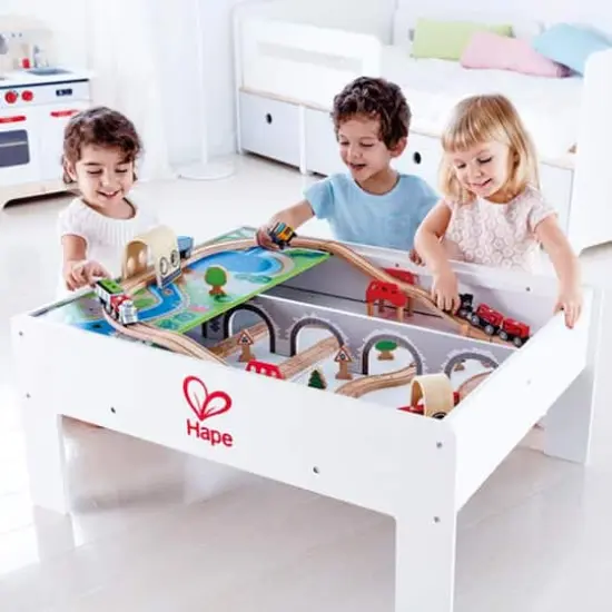 Hape Railway Collection Play & Stow Storage Activity Table {3}