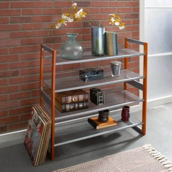 Organize It All Wooden Stackable Shoe Rack {11}