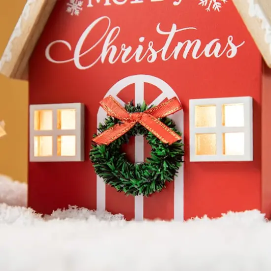 Glitzhome&reg; Christmas Lighted Wooden House Table D&eacute;cor Set {6}