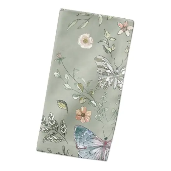 Butterfly Cotton Twill Napkin Sage Green {3}