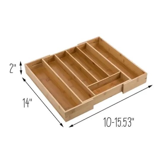 Honey Can Do Expandable Medium Bamboo Silverware Drawer Organizer {4}