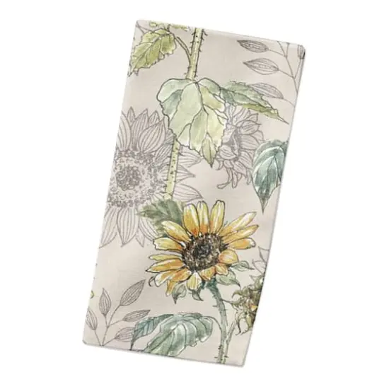 Sunflower Pattern Cotton Twill Napkin Cream {3}