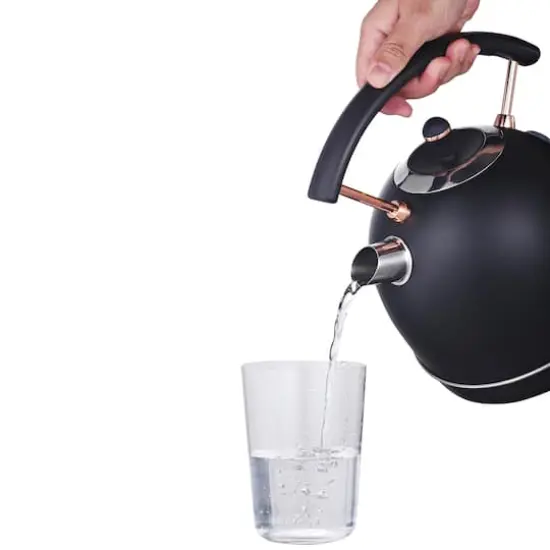 MegaChef 1.8L Matte Black Half Circle Electric Tea Kettle {5}
