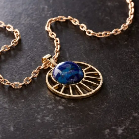 Blue & Gold Lapis Sun Pendant by Bead Landing&trade; {3}