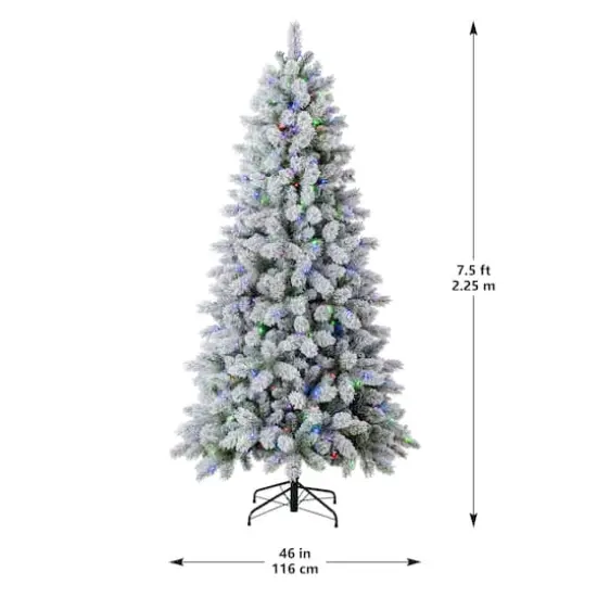 7.5ft. Pre-Lit Montreal Flocked Artifical Christmas Tree, LumaDazzle™ Color Changing Twinkle LED Lights by Ashland® {10}
