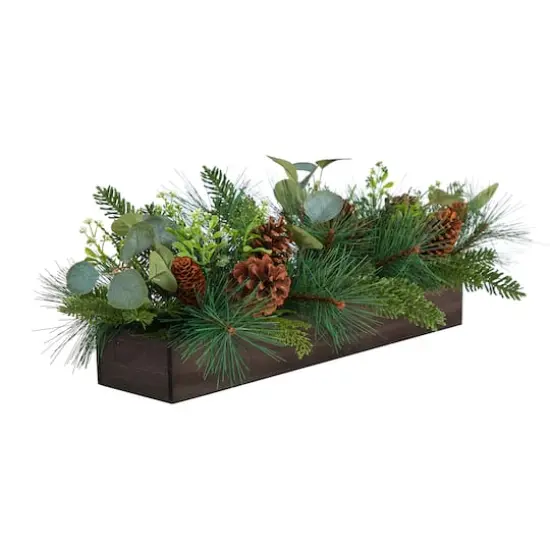 30" Evergreen Pine & Pine Cone Artificial Christmas Centerpiece {3}