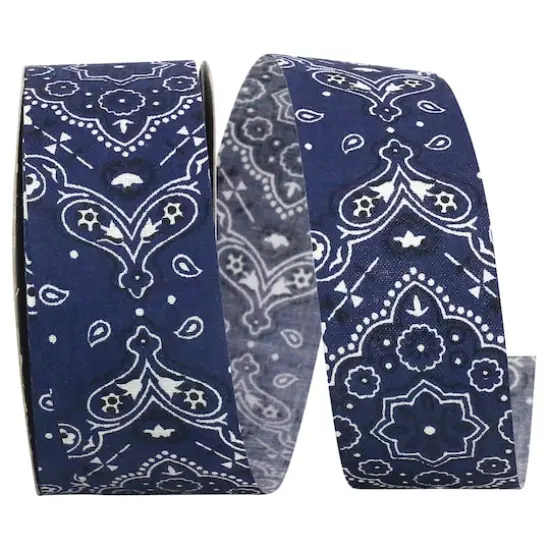 Reliant 1.375" x 20yd. Navy Bandana West Ribbon {1}