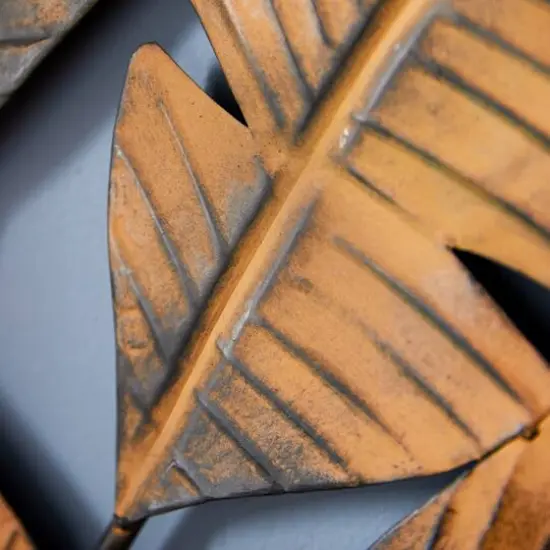 Brown Palm Leaves Rustic Metal Wall Decor {10}