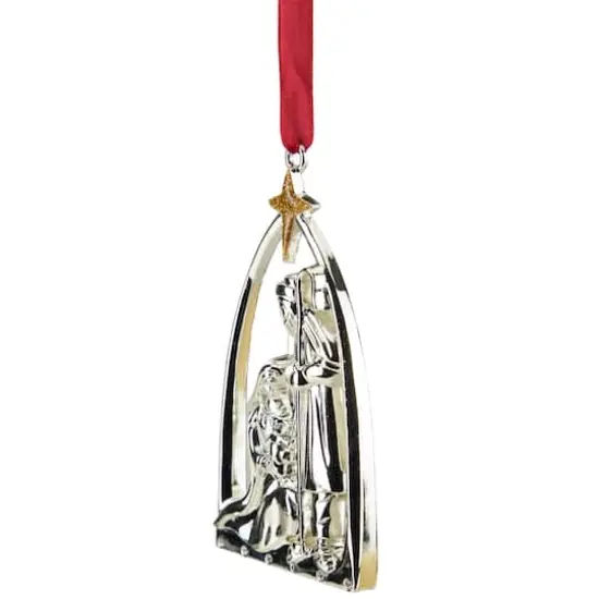 3.75" Gold & Silver Nativity Scene Ornament {8}