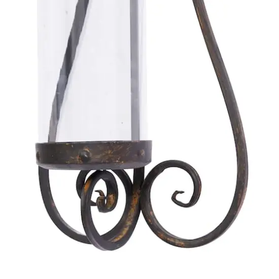 31" Black Iron Traditional Candle Wall Sconce {4}